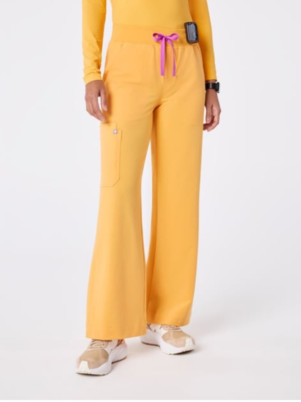 FIGS BUTTER YELLOW ISABELL WIDE LEG SCRUB PANTS RARE LIMITED EDITION